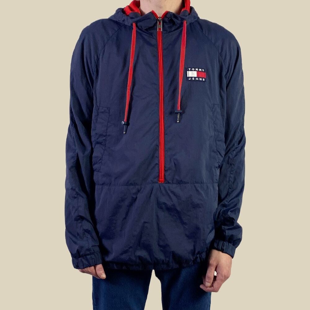 Tommy Hilfiger Navy Pullover Windbreaker Hoodie